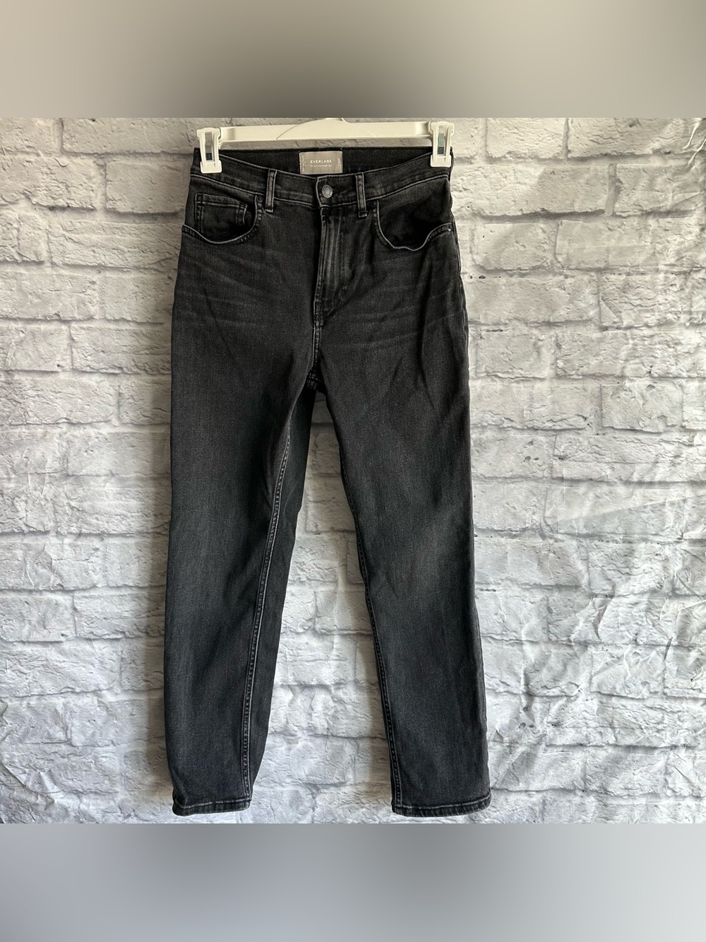 PREOWNED EVERLANE THE HIGH-RISE STRAIGHT JEAN BLACK 27 ANKLE WOMENS